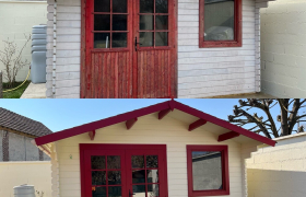 Remise en peinture des chalets à Coulommiers